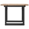vidaXL Coffee Table O-Frame 50x50x35 cm Solid Wood Pine and Steel