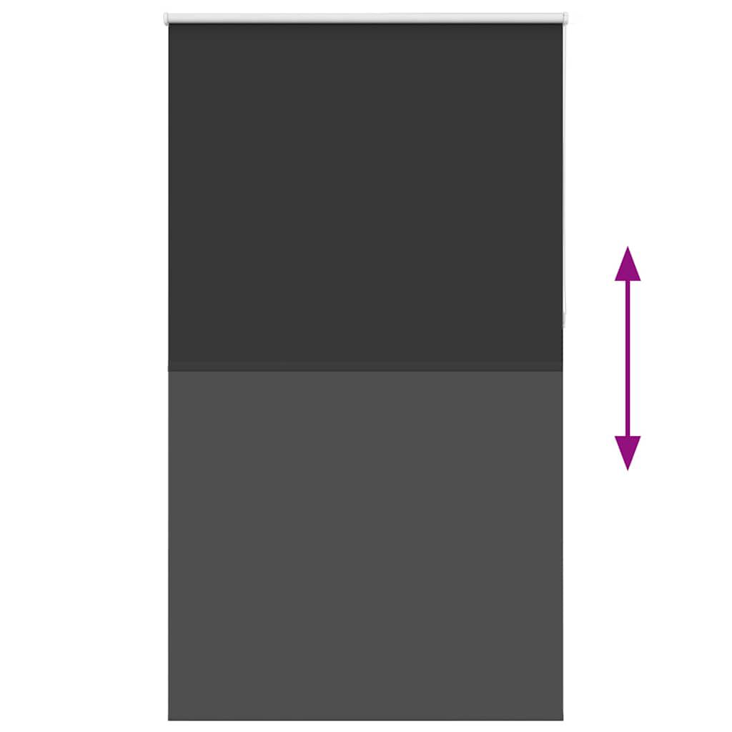 vidaXL Roller Blind Blackout Black 120x230 cm Fabric Width 116.6 cm Polyester