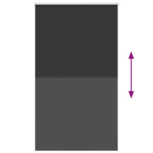 vidaXL Roller Blind Blackout Black 120x230 cm Fabric Width 116.6 cm Polyester