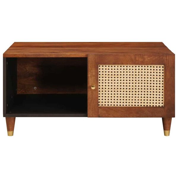vidaXL Coffee Tables Brown 80 x 50 x 40 cm Cane and solid mango wood