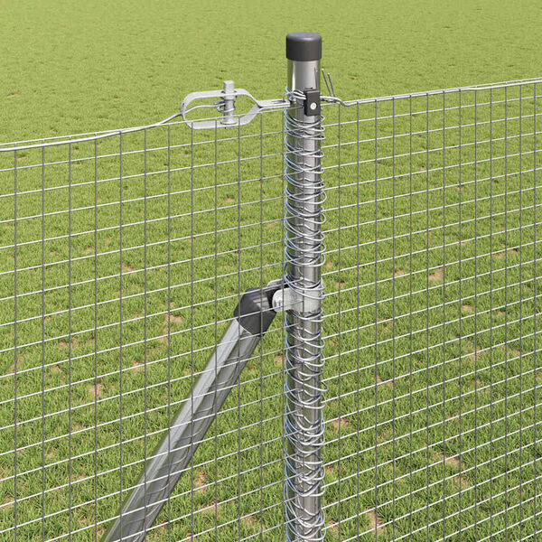 vidaXL Fence Post Silver 50 x 1.5 m (19 x 19 mm mesh) Steel