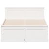 vidaXL Bed Frame without Mattress with Headboard White 120x190 cm Small Double Solid Wood Pine