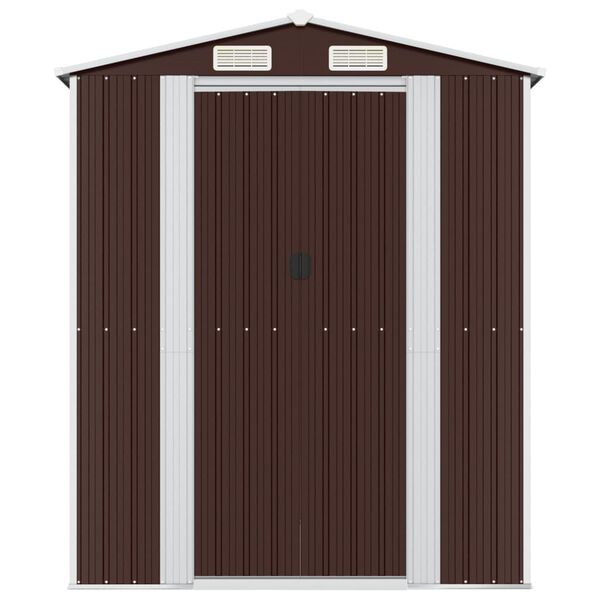 vidaXL Garden Shed Dark Brown 192x357x223 cm Galvanised Steel