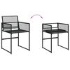 vidaXL 11 Piece Garden Dining Set Black Poly Rattan