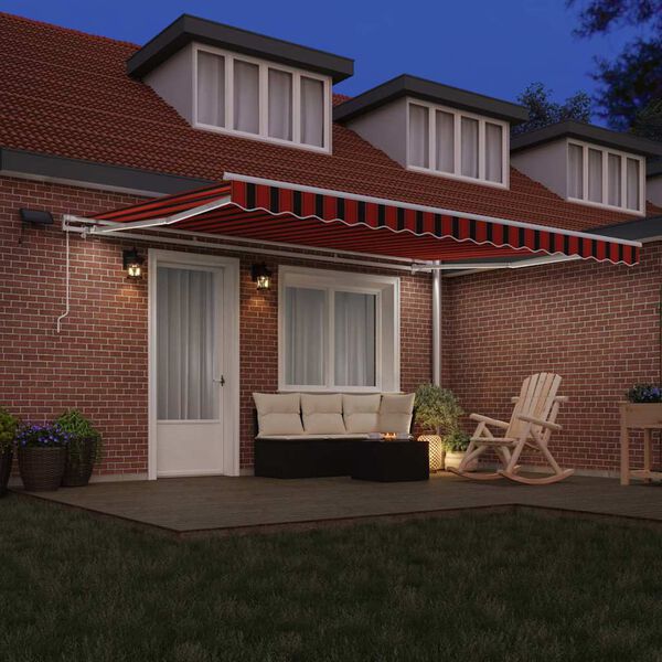 vidaXL Retractable Awning Manual Orange and brown 450 x 350 cm