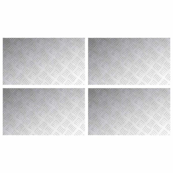 vidaXL Stair Tread Rectangular 4 pcs Silver 70 x 40 cm Aluminium
