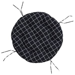 vidaXL Round Cushion Black Check Pattern &Oslash; 60 x11 cm Oxford Fabric