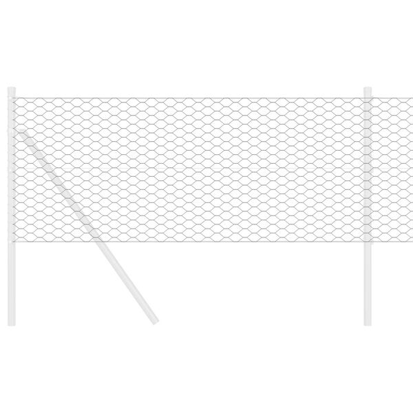 vidaXL Hexagon Fence Grey 0.5 x 100 m Steel