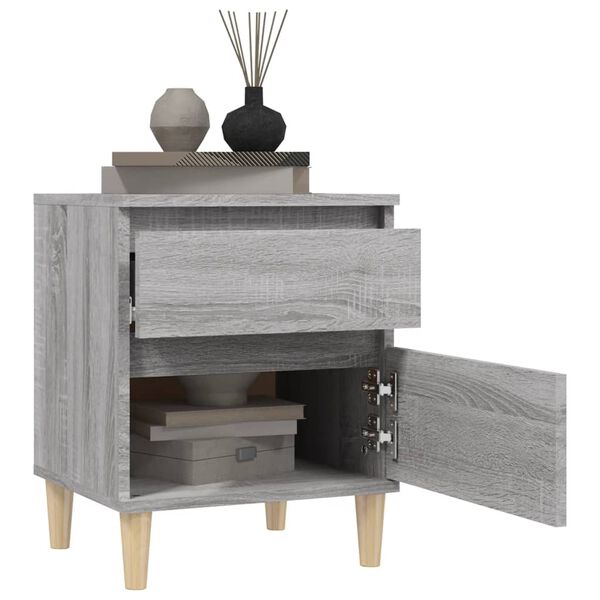 vidaXL Bedside Cabinet Grey Sonoma 40x35x50 cm