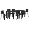 vidaXL Garden Dining Set 7 pcs Black Powder-Coated Steel