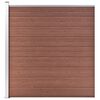 vidaXL WPC Fence Set 6 Square + 1 Slanted 1138x186 cm Brown