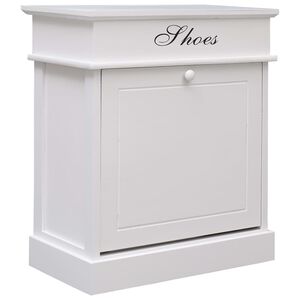 vidaXL Shoe Cabinet White 50x28x58 cm Paulownia Wood
