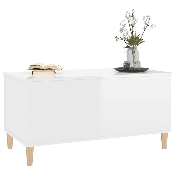 vidaXL Coffee Table High Gloss White 90x44.5x45 cm Engineered Wood