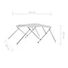 vidaXL 3 Bow Bimini Top White 183x196x137 cm