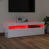 vidaXL TV Cabinet with LED Lights High Gloss White 120x35x40 cm