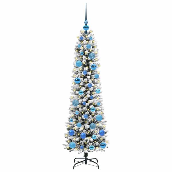 vidaXL Artificial Christmas Tree with 150 LEDs with Stand White 150 cm