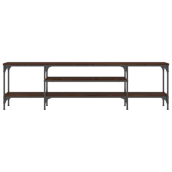 vidaXL TV Cabinet Brown Oak 161x35x45 cm Engineered Wood&Iron