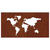 vidaXL Garden Wall Decoration 105x55 cm Corten Steel World Map Design
