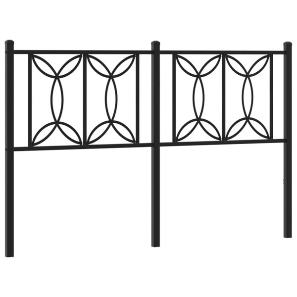 vidaXL Metal Headboard Black 135 cm