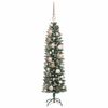 vidaXL Artificial Slim Christmas Tree Green and White 120 cm