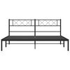 vidaXL Metal Bed Frame without Mattress with Headboard Black 180x200cm