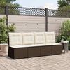vidaXL Garden Sofa with Cushion Black and Cream White Poly Rattan