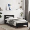 vidaXL Bed Frame without Mattress with Headboard Black 75x190 cm Small Single