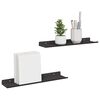 vidaXL Wall Shelf with Shelf 2 pcs Black 40 x 8.5 x 2.5 cm