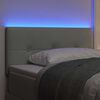 vidaXL LED Headboard with LED Strip Lights Light Grey 80 cm Polyester