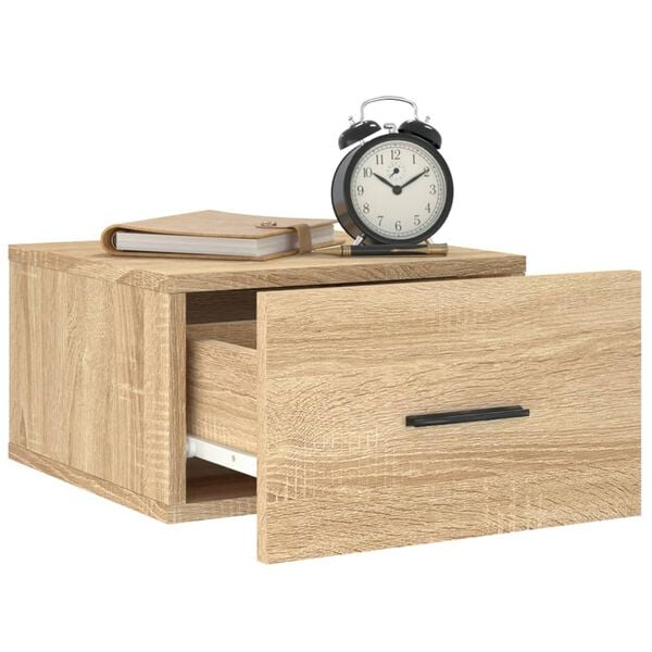 vidaXL Wall-mounted Bedside Cabinet Sonoma Oak 35x35x20 cm
