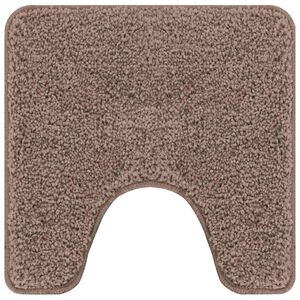 vidaXL Anti-slip Bath Mat with Toilet Cut Brown 50 x 50 cm PP