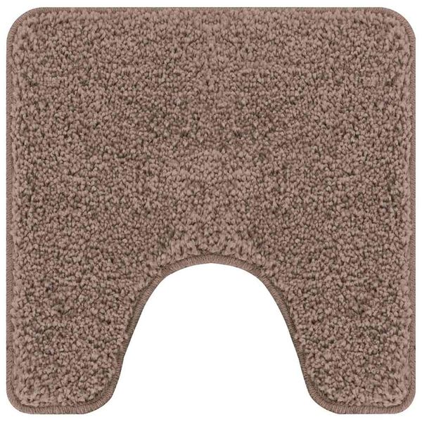 vidaXL Anti-slip Bath Mat with Toilet Cut Brown 50 x 50 cm PP