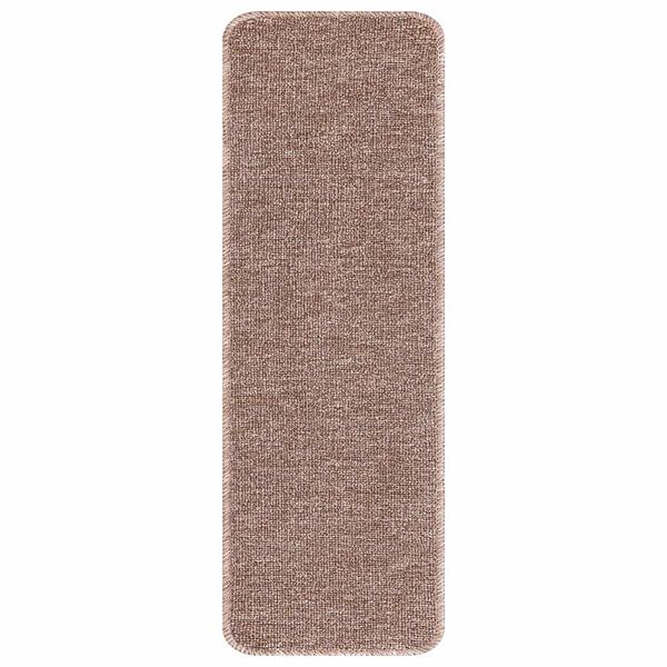 vidaXL Anti-slip Stair Mats 15 pcs Light brown 60 x 25 cm PP