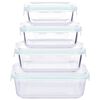 vidaXL Glass Food Storage Containers 8 Pieces