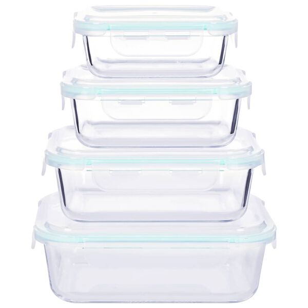 vidaXL Glass Food Storage Containers 8 Pieces