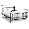 vidaXL Bed Frame without Mattress with Headboard Black 140x200 cm Metal