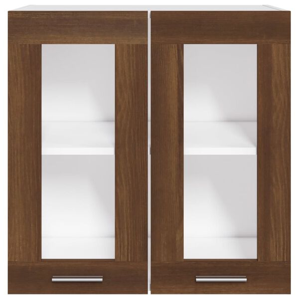 vidaXL Hanging Glass Cabinet Lyon Brown Oak 60x31x60 cm Engineered Wood