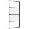 vidaXL Interior Door Slim Black 93x201,5 cm Tempered Glass and Aluminium