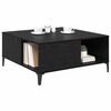 vidaXL Coffee Table Black Oak 80 x 80 x 36.5 cm Engineered Wood