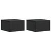 vidaXL Wall-Mounted Bedside Cabinet 2 pcs Black 33 x 34.5 x 20 cm