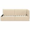 vidaXL Corner Bed Frame with Headboard Cream 90 x 200 cm Fabric