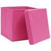 vidaXL Storage Boxes with Covers 10 pcs 28x28x28 cm Pink