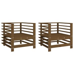 vidaXL Garden Chairs 2 pcs Honey Brown Solid Wood Pine