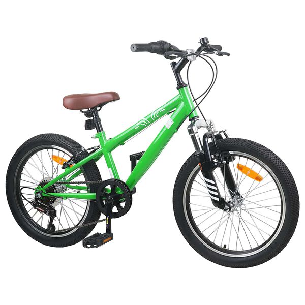 vidaXL Kids Mountain Bike 20'' 6-Speed for 5-8 Years Old Green