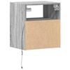 vidaXL Wall-mounted Bedside Cabinet with LED Lights Grey Sonoma