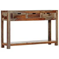 vidaXL Console Table with 3 Drawers 120x30x75 cm Solid Sheesham Wood