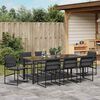 vidaXL Garden Dining Set 9 pcs Black Powder-Coated Steel