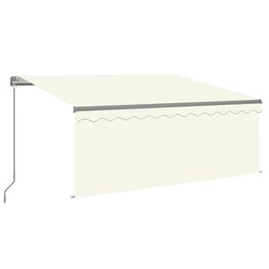 vidaXL Manual Retractable Awning with Blind 3x2,5m Cream (313229+46833+313275)