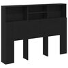 vidaXL Headboard Cabinet Black Oak 140 x 19 x 103.5 cm Engineered Wood