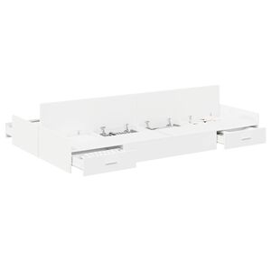 vidaXL Storage Bed Frame with Door White 120 x 190 cm Engineered Wood